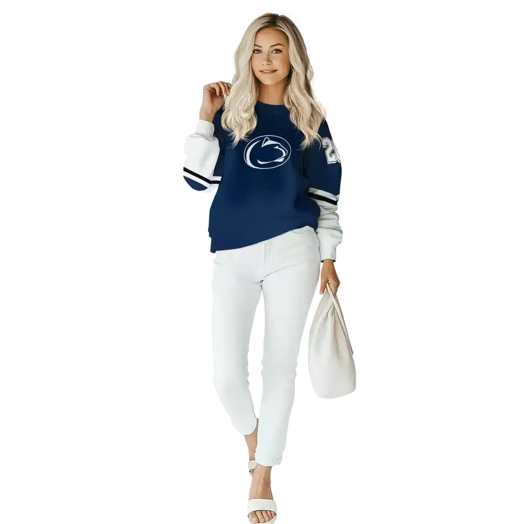 custom penn state nittany lions striped sleeves blue hoodie trendy custom penn state nittany lions striped sleeves blue hoodie trendy