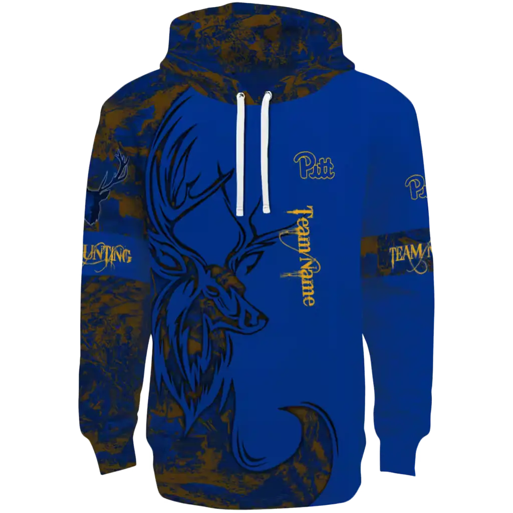 custom pittsburgh panthers deer silhouette royal blue hoodie best selling custom pittsburgh panthers deer silhouette royal blue hoodie best selling