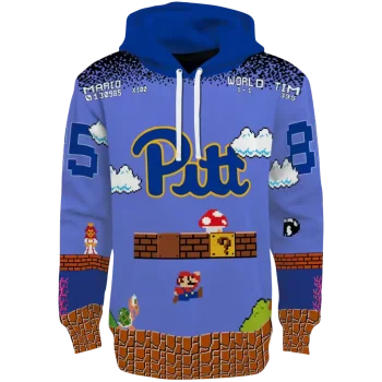 custom pittsburgh panthers mario blue black hoodie best selling