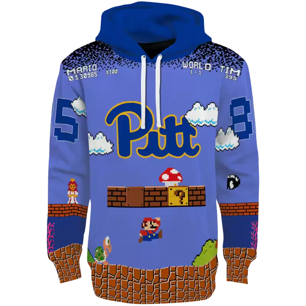 custom pittsburgh panthers mario blue black hoodie best selling custom pittsburgh panthers mario blue black hoodie best selling