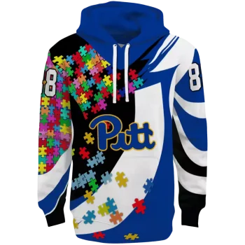 custom pittsburgh panthers puzzle pieces royal blue hoodie best selling