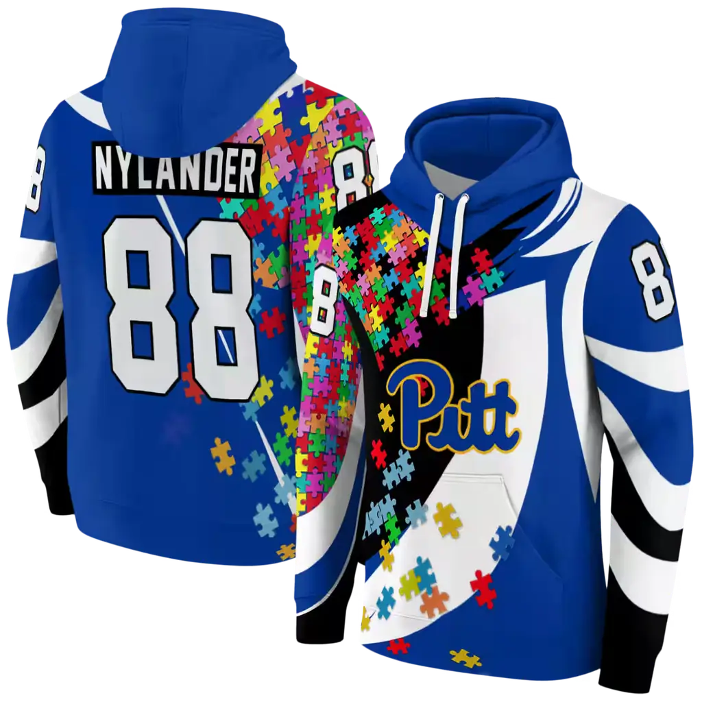 custom pittsburgh panthers puzzle pieces royal blue hoodie fashion forward custom pittsburgh panthers puzzle pieces royal blue hoodie fashion forward