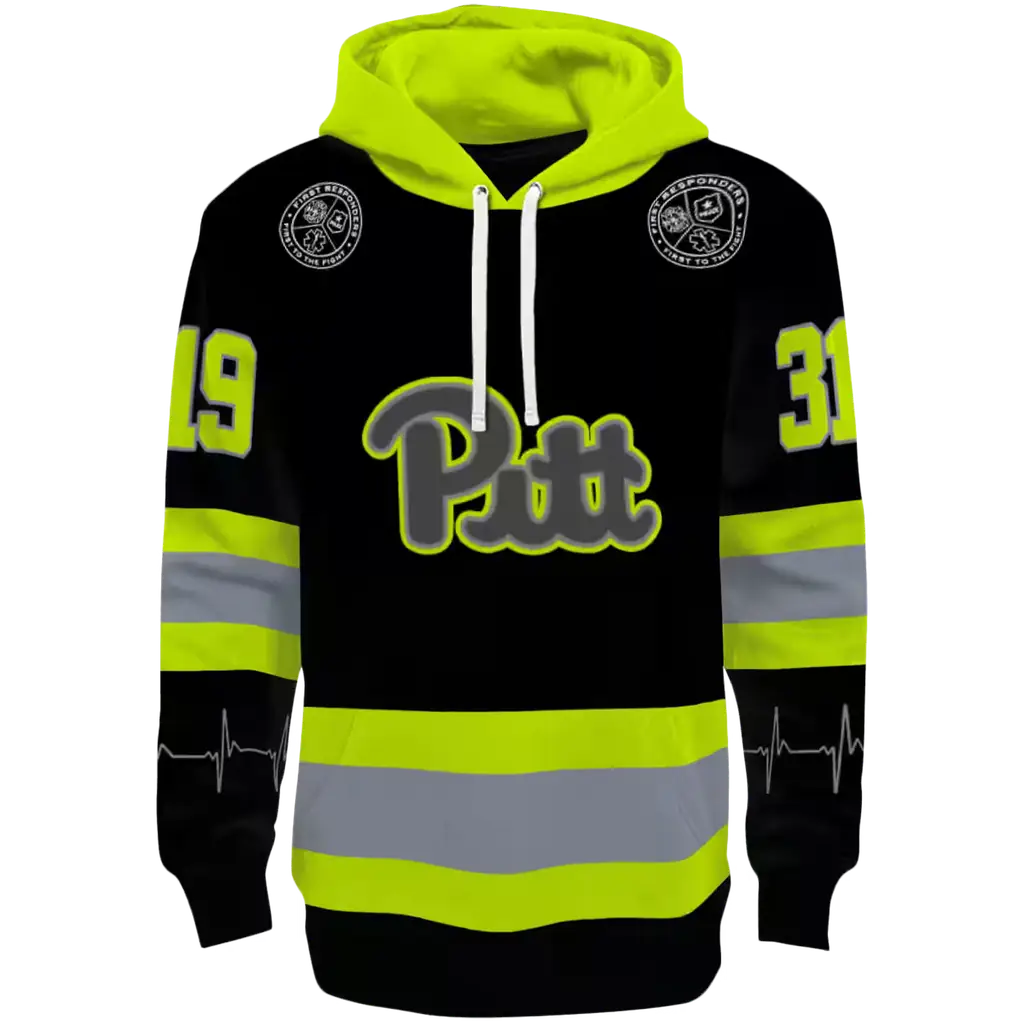 custom pittsburgh panthers safety motif black neon green hoodie best selling custom pittsburgh panthers safety motif black neon green hoodie best selling
