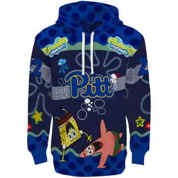 custom pittsburgh panthers spongebob patrick star royal blue navy hoodie best selling
