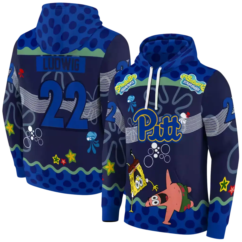 custom pittsburgh panthers spongebob patrick star royal blue navy hoodie fashion forward custom pittsburgh panthers spongebob patrick star royal blue navy hoodie fashion forward