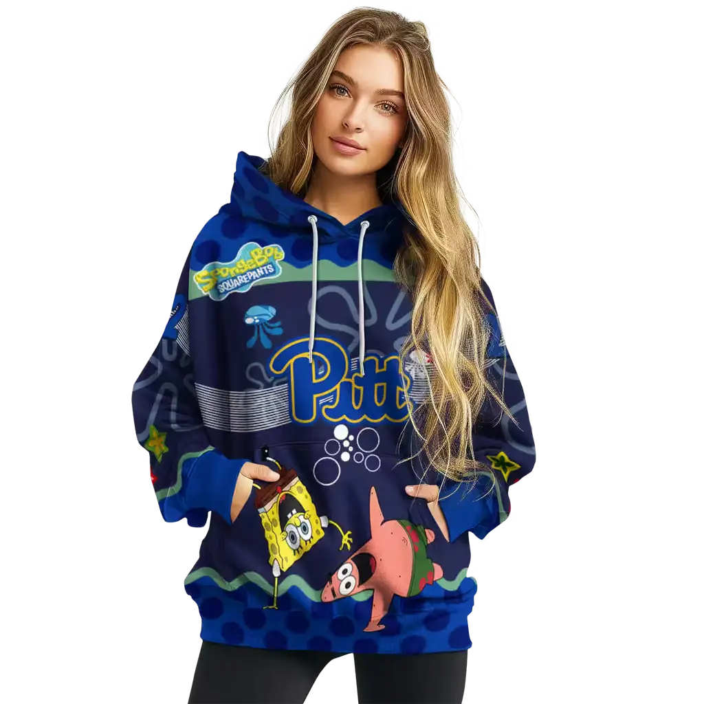 custom pittsburgh panthers spongebob patrick star royal blue navy hoodie high quality custom pittsburgh panthers spongebob patrick star royal blue navy hoodie high quality