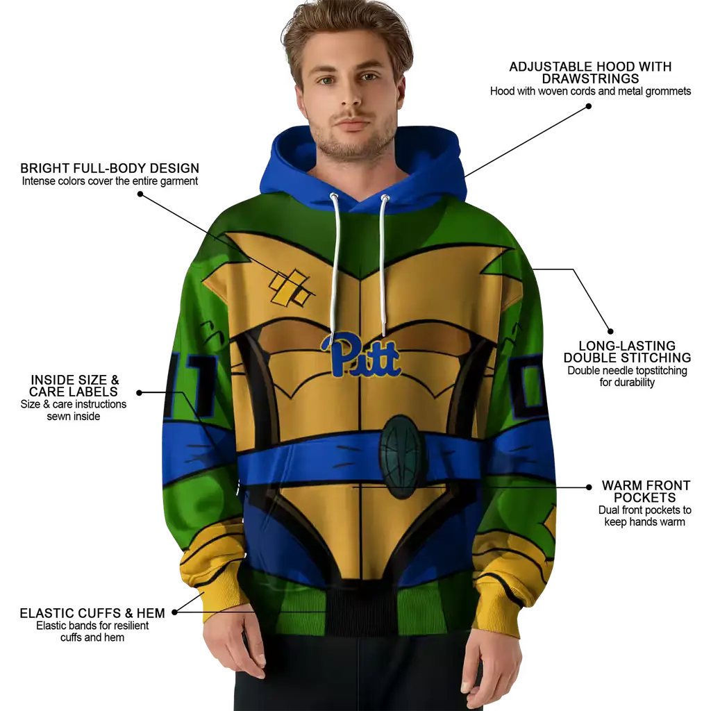 custom pittsburgh panthers superhero armor royal blue green hoodie latest model custom pittsburgh panthers superhero armor royal blue green hoodie latest model