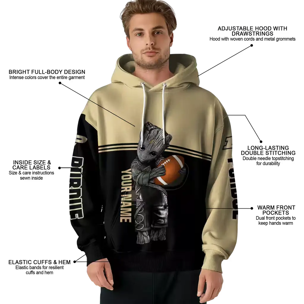 custom purdue boilermakers baby groot gold black hoodie latest model custom purdue boilermakers baby groot gold black hoodie latest model