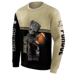 custom purdue boilermakers baby groot gold black hoodie best selling