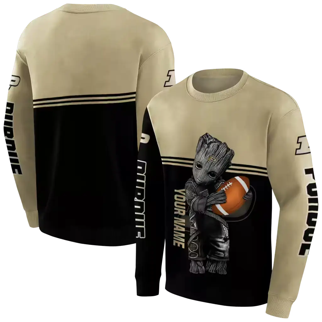 custom purdue boilermakers baby groot gold black hoodie premium grade custom purdue boilermakers baby groot gold black hoodie premium grade