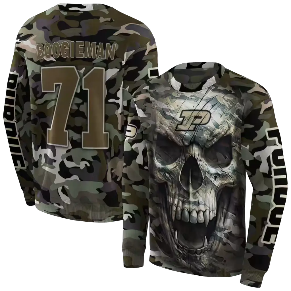 custom purdue boilermakers camo skull hoodie premium grade custom purdue boilermakers camo skull hoodie premium grade