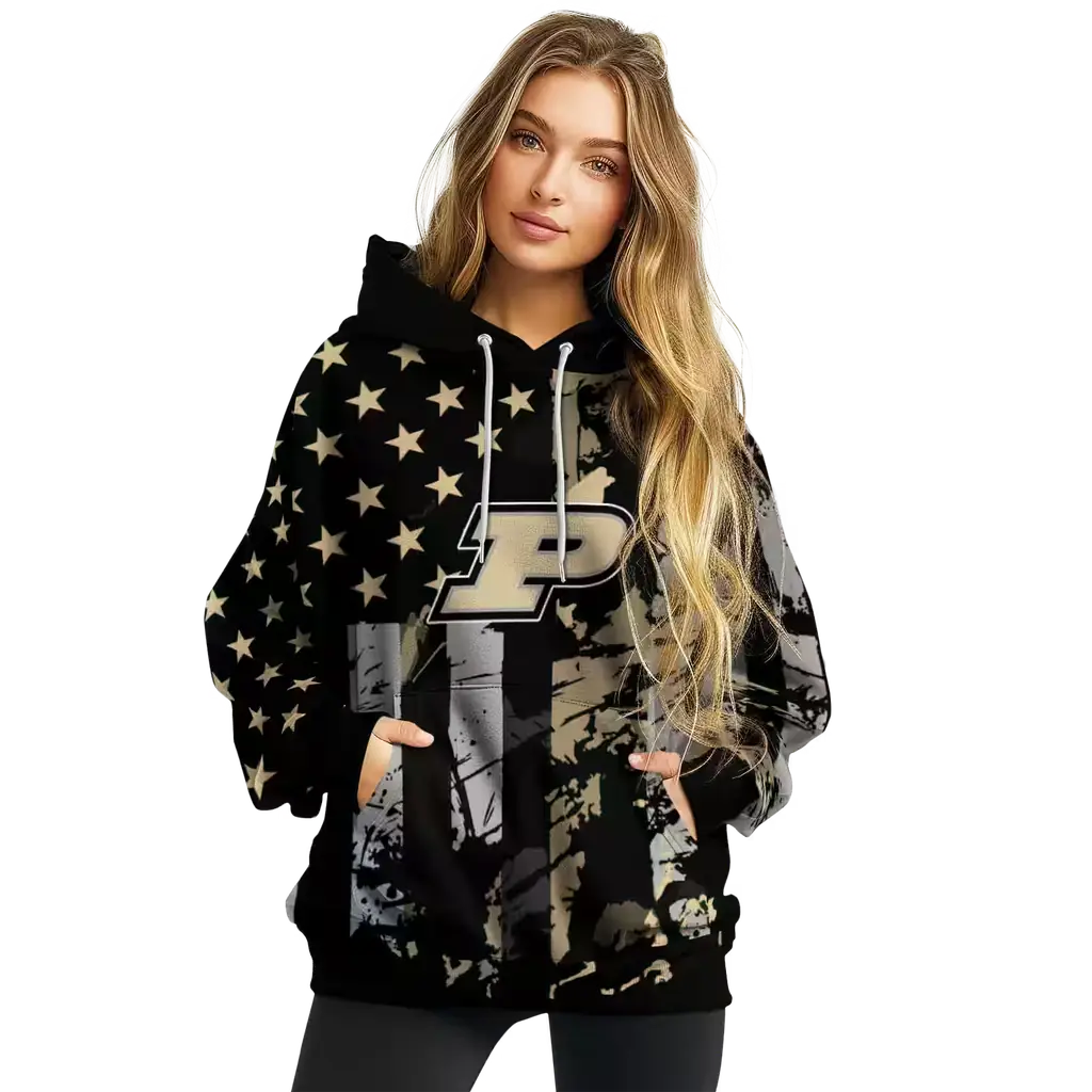 custom purdue boilermakers distressed flag gold black hoodie high quality custom purdue boilermakers distressed flag gold black hoodie high quality