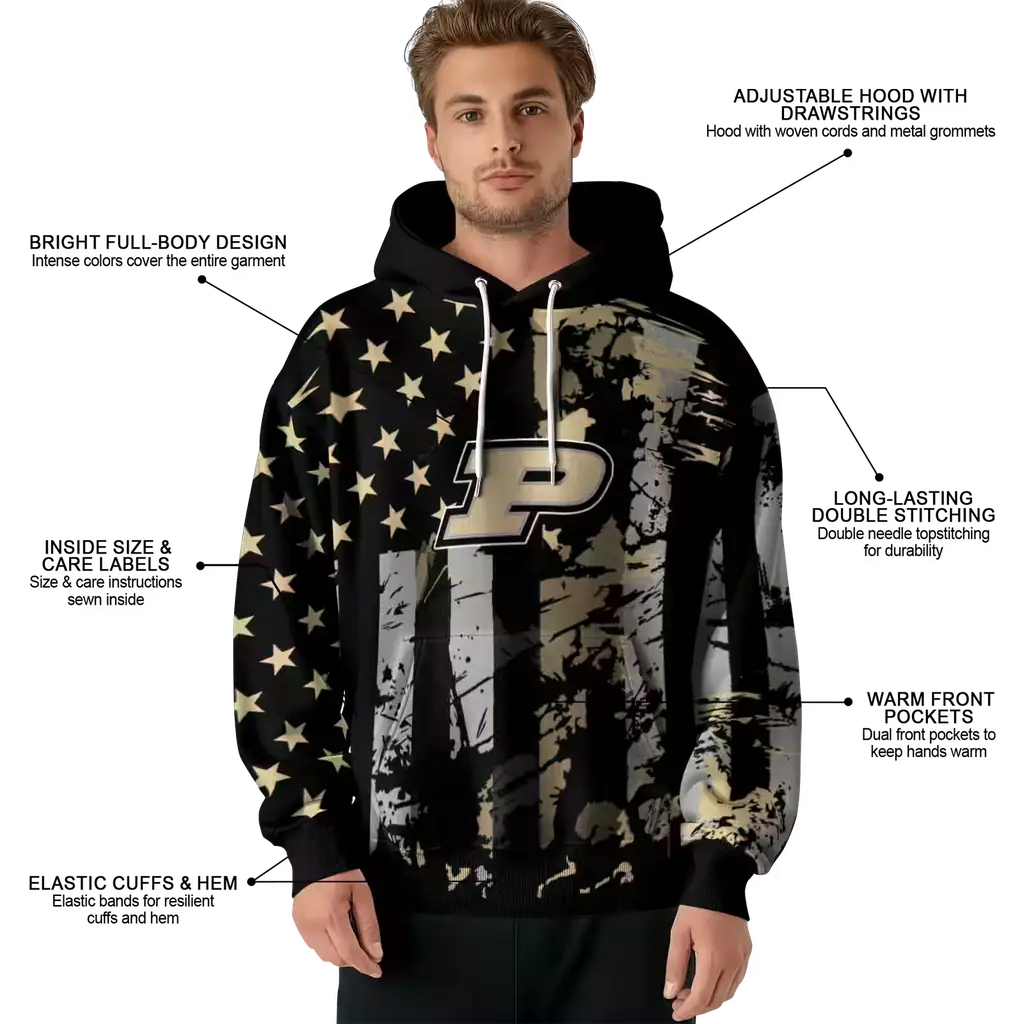 custom purdue boilermakers distressed flag gold black hoodie latest model custom purdue boilermakers distressed flag gold black hoodie latest model