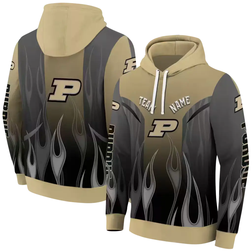 custom purdue boilermakers flame design gold hoodie fashion forward custom purdue boilermakers flame design gold hoodie fashion forward