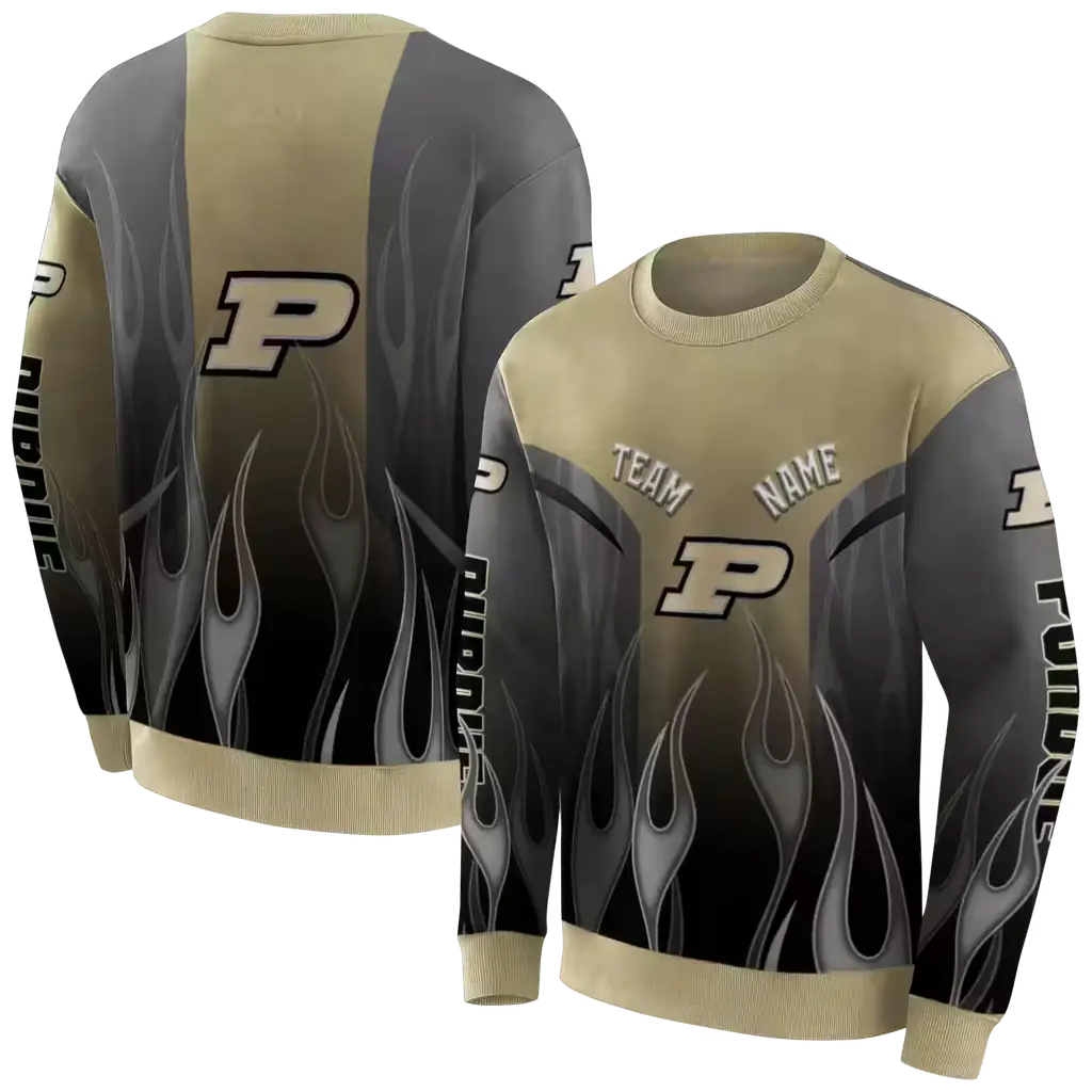 custom purdue boilermakers flame design gold hoodie premium grade custom purdue boilermakers flame design gold hoodie premium grade