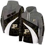 custom purdue boilermakers hexagonal mesh gold black gray hoodie best selling