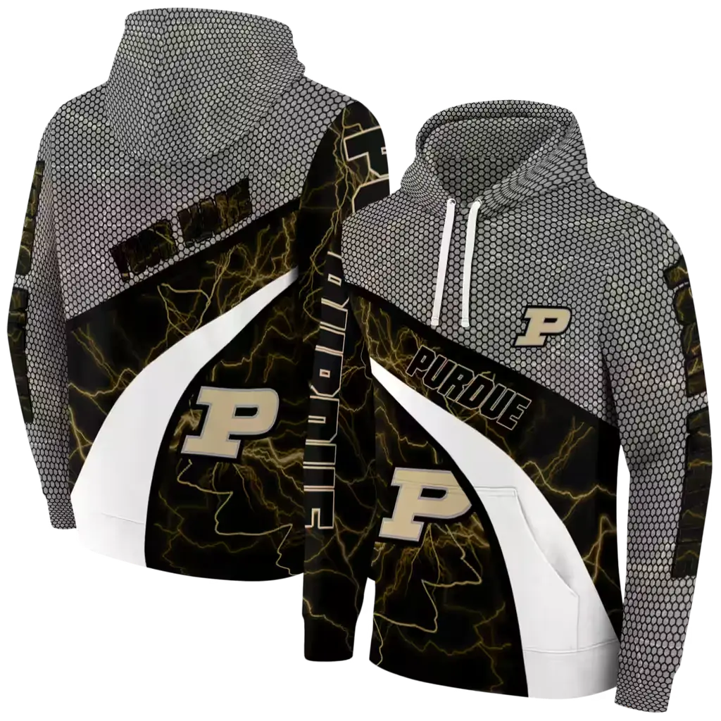 custom purdue boilermakers hexagonal mesh gold black gray hoodie fashion forward custom purdue boilermakers hexagonal mesh gold black gray hoodie fashion forward