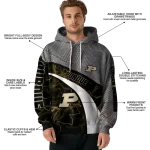 custom purdue boilermakers hexagonal mesh gold black gray hoodie best selling