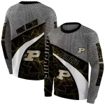 custom purdue boilermakers hexagonal mesh gold black gray hoodie best selling