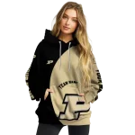 custom purdue boilermakers minimalist design gold black hoodie best selling