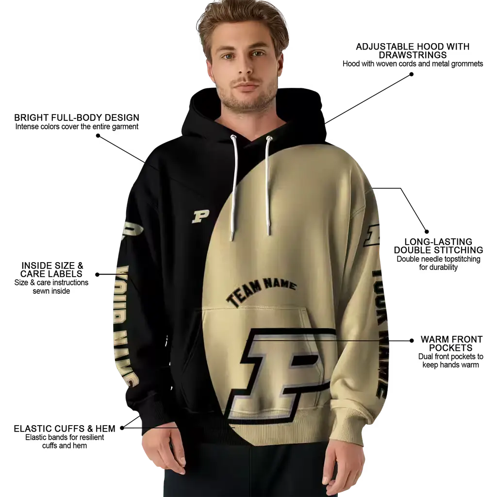 custom purdue boilermakers minimalist design gold black hoodie latest model custom purdue boilermakers minimalist design gold black hoodie latest model