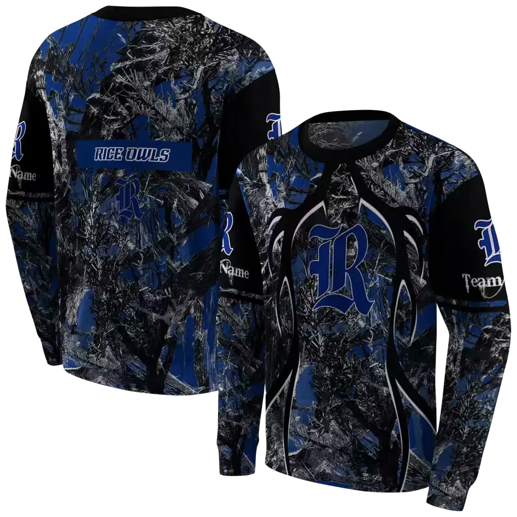 custom rice owls hunting theme navy blue black hoodie premium grade custom rice owls hunting theme navy blue black hoodie premium grade