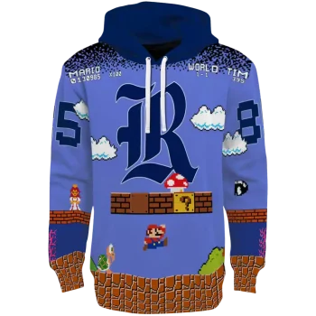 custom rice owls mario blue black hoodie best selling