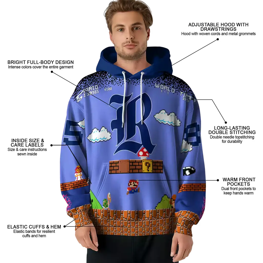 custom rice owls mario blue black hoodie latest model custom rice owls mario blue black hoodie latest model
