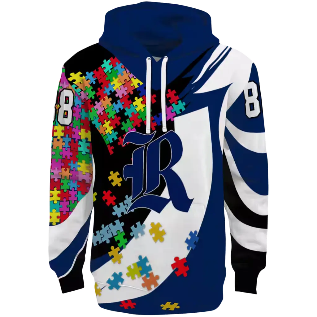custom rice owls puzzle pieces navy blue hoodie best selling custom rice owls puzzle pieces navy blue hoodie best selling