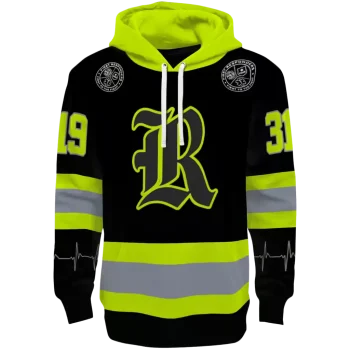 custom rice owls safety motif black neon green hoodie best selling