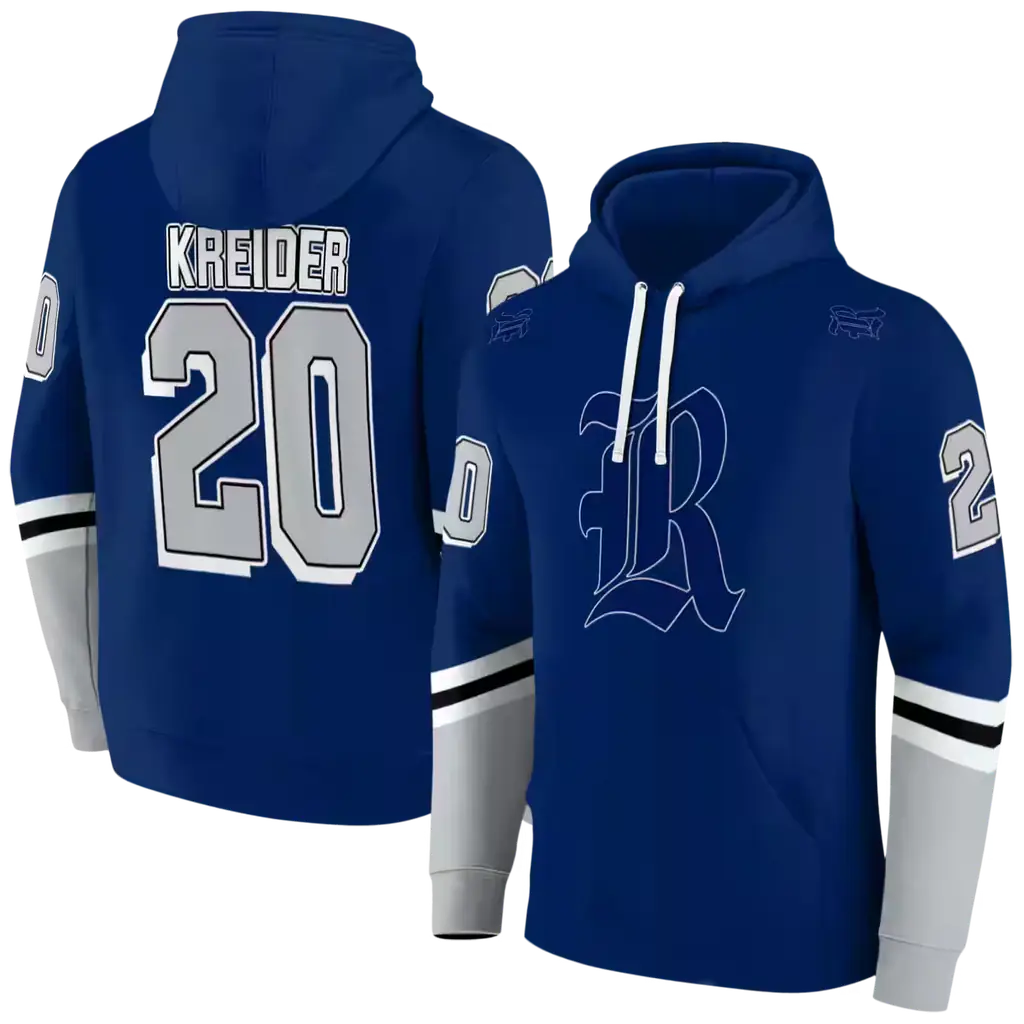 custom rice owls striped sleeves navy blue hoodie fashion forward custom rice owls striped sleeves navy blue hoodie fashion forward