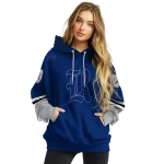 custom rice owls striped sleeves navy blue hoodie best selling