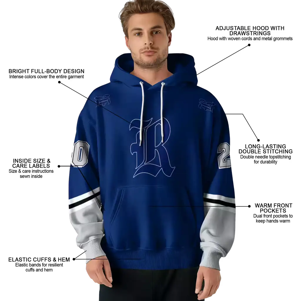 custom rice owls striped sleeves navy blue hoodie latest model custom rice owls striped sleeves navy blue hoodie latest model