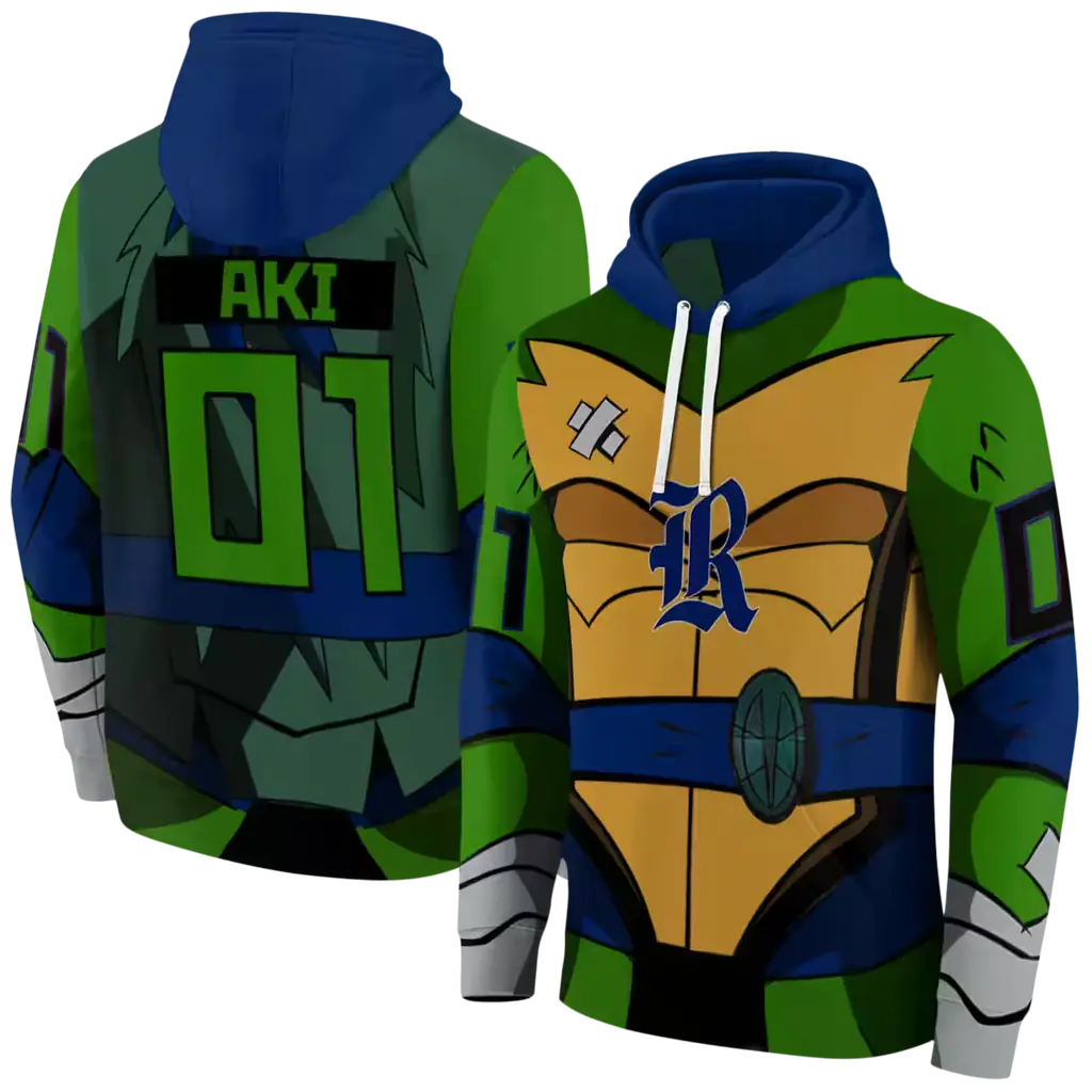 custom rice owls superhero armor navy blue green hoodie fashion forward custom rice owls superhero armor navy blue green hoodie fashion forward