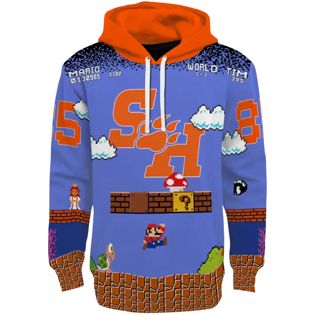 custom sam houston bearkats mario blue black hoodie best selling custom sam houston bearkats mario blue black hoodie best selling