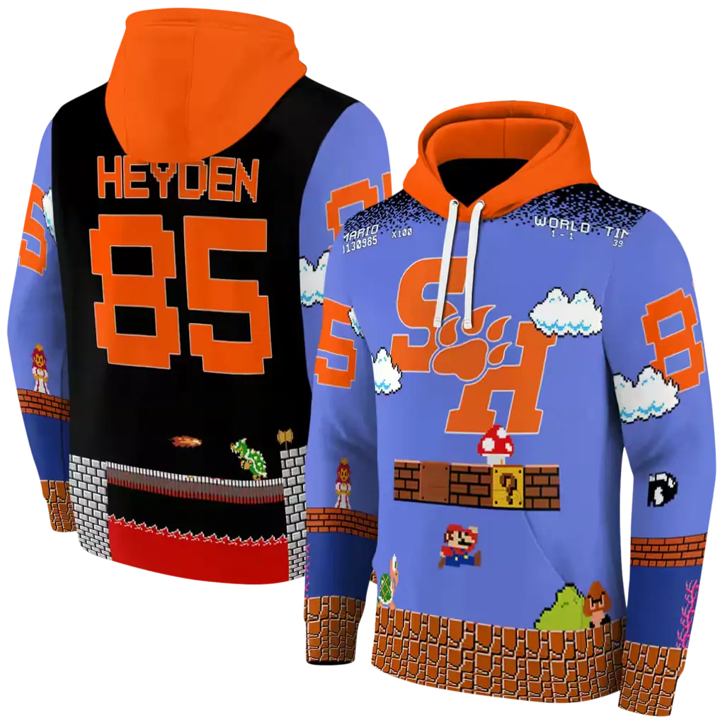 custom sam houston bearkats mario blue black hoodie fashion forward custom sam houston bearkats mario blue black hoodie fashion forward