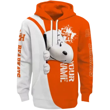 custom sam houston bearkats peeking snoopy orange hoodie best selling