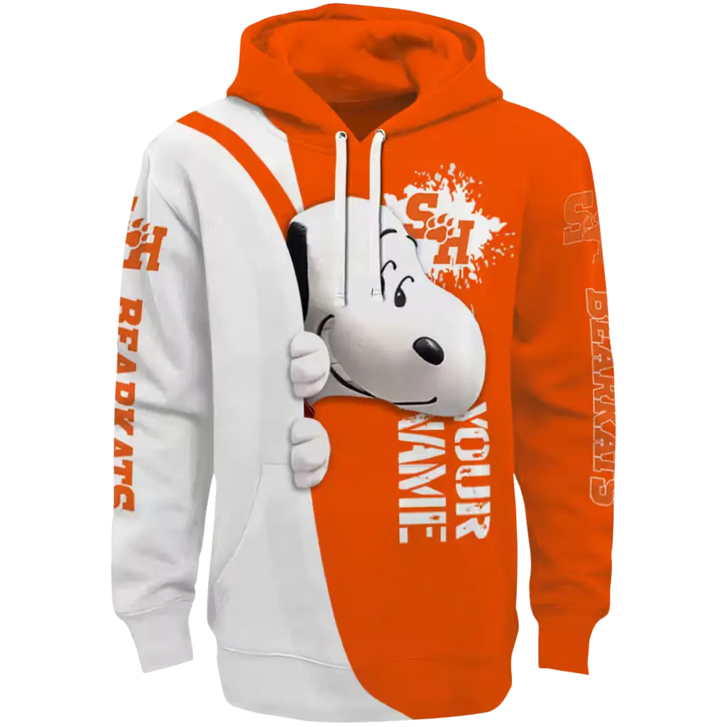 custom sam houston bearkats peeking snoopy orange hoodie best selling custom sam houston bearkats peeking snoopy orange hoodie best selling