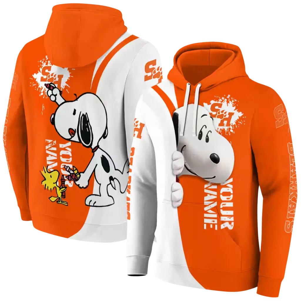custom sam houston bearkats peeking snoopy orange hoodie fashion forward custom sam houston bearkats peeking snoopy orange hoodie fashion forward