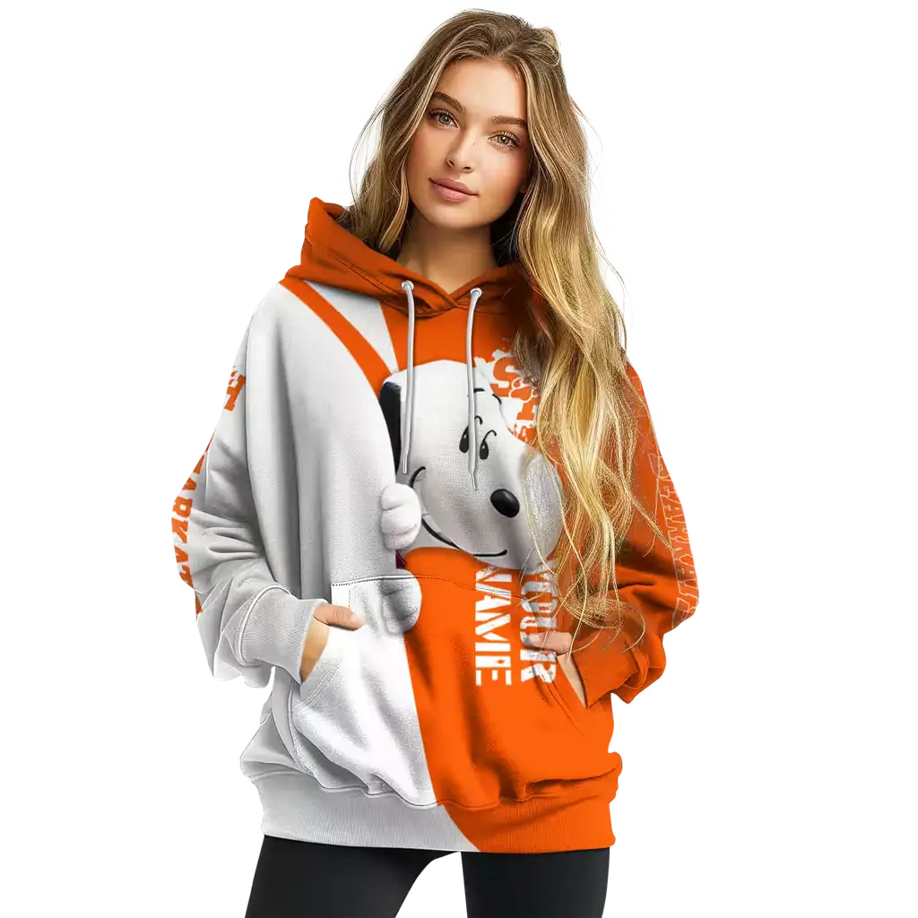 custom sam houston bearkats peeking snoopy orange hoodie high quality custom sam houston bearkats peeking snoopy orange hoodie high quality
