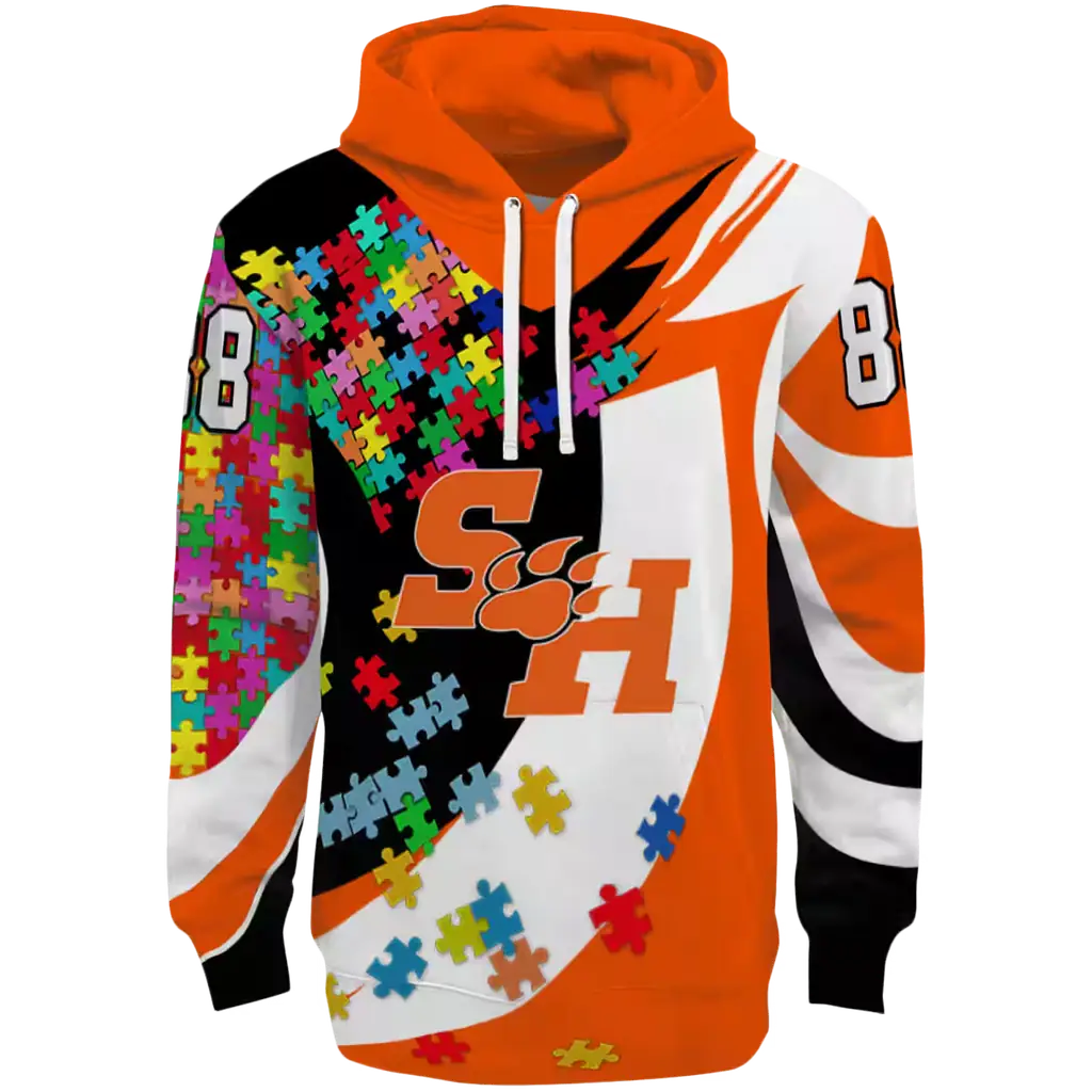 custom sam houston bearkats puzzle pieces orange hoodie best selling custom sam houston bearkats puzzle pieces orange hoodie best selling