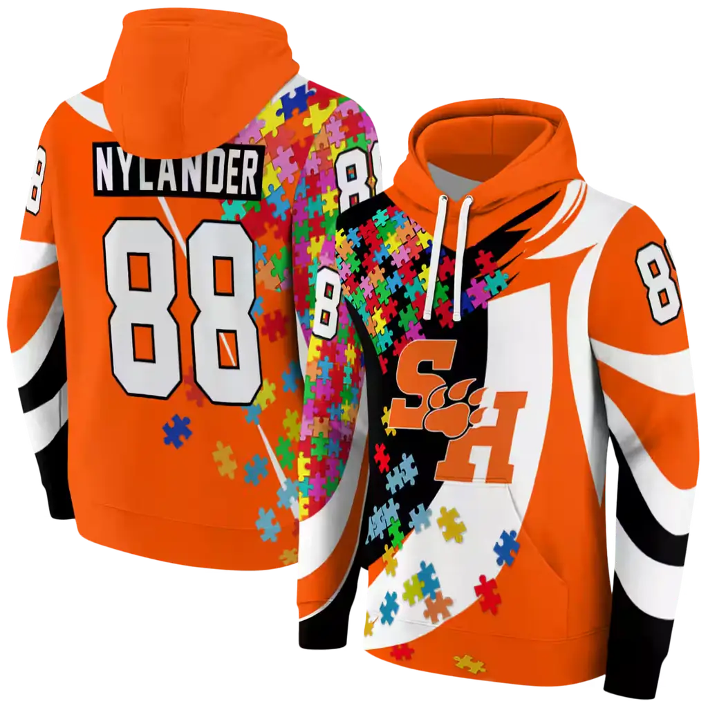 custom sam houston bearkats puzzle pieces orange hoodie fashion forward custom sam houston bearkats puzzle pieces orange hoodie fashion forward