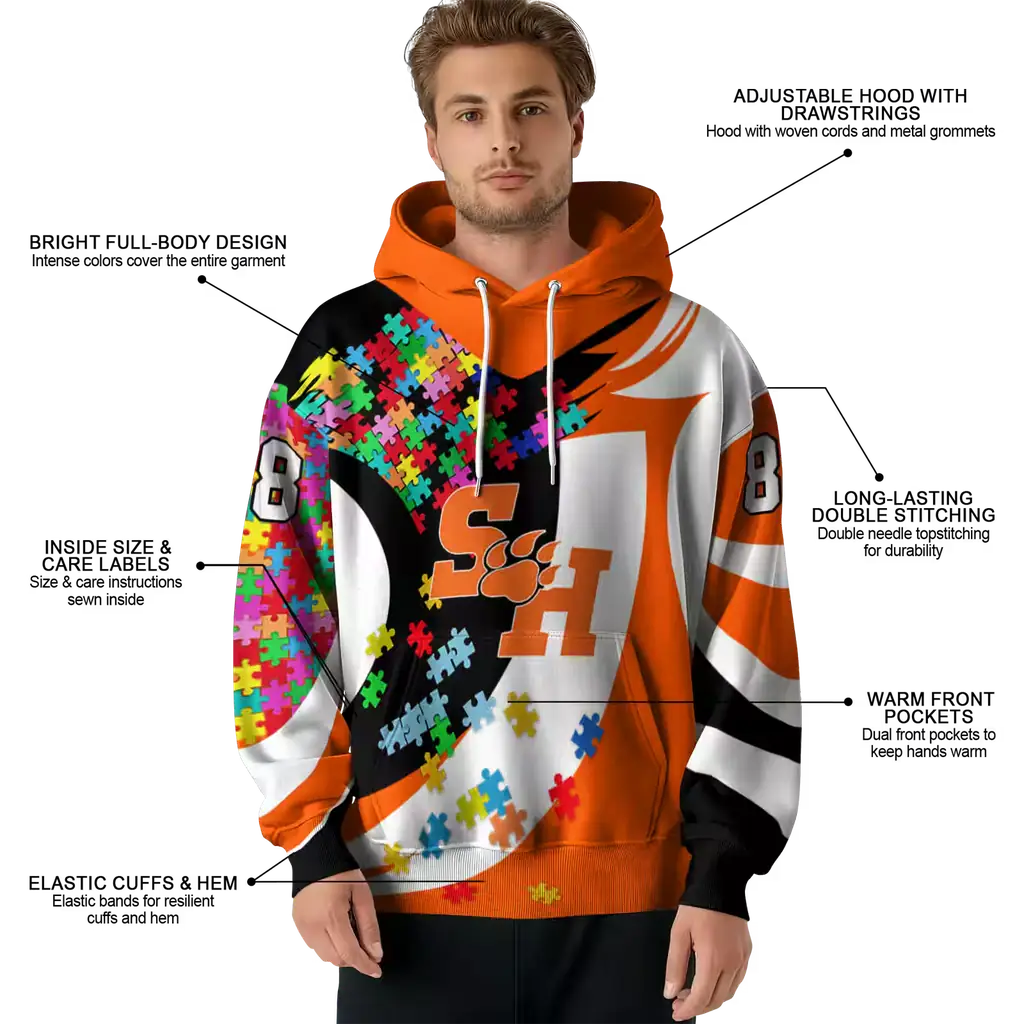 custom sam houston bearkats puzzle pieces orange hoodie latest model custom sam houston bearkats puzzle pieces orange hoodie latest model