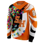 custom sam houston bearkats puzzle pieces orange hoodie best selling