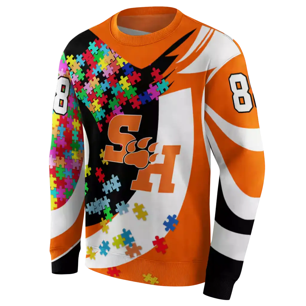 custom sam houston bearkats puzzle pieces orange hoodie new arrival custom sam houston bearkats puzzle pieces orange hoodie new arrival