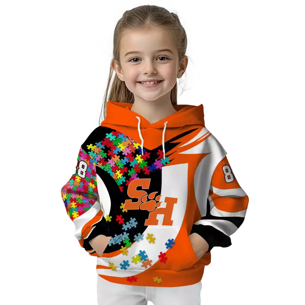 custom sam houston bearkats puzzle pieces orange hoodie top rated custom sam houston bearkats puzzle pieces orange hoodie top rated