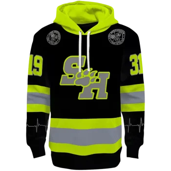custom sam houston bearkats safety motif black neon green hoodie best selling