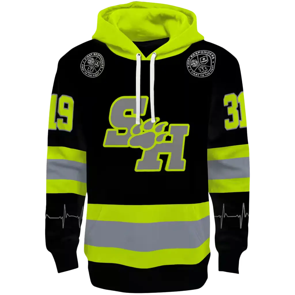 custom sam houston bearkats safety motif black neon green hoodie best selling custom sam houston bearkats safety motif black neon green hoodie best selling