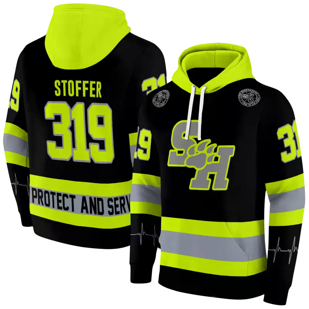 custom sam houston bearkats safety motif black neon green hoodie fashion forward custom sam houston bearkats safety motif black neon green hoodie fashion forward