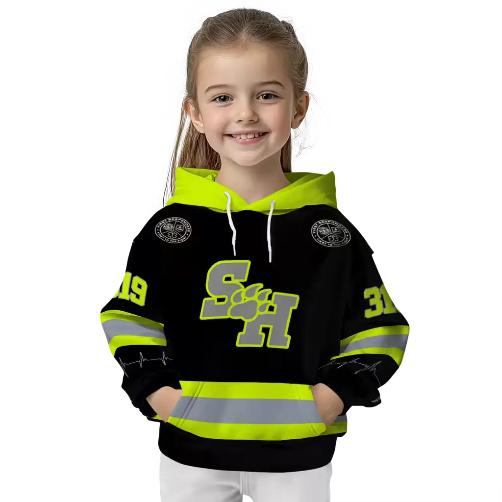 custom sam houston bearkats safety motif black neon green hoodie top rated custom sam houston bearkats safety motif black neon green hoodie top rated